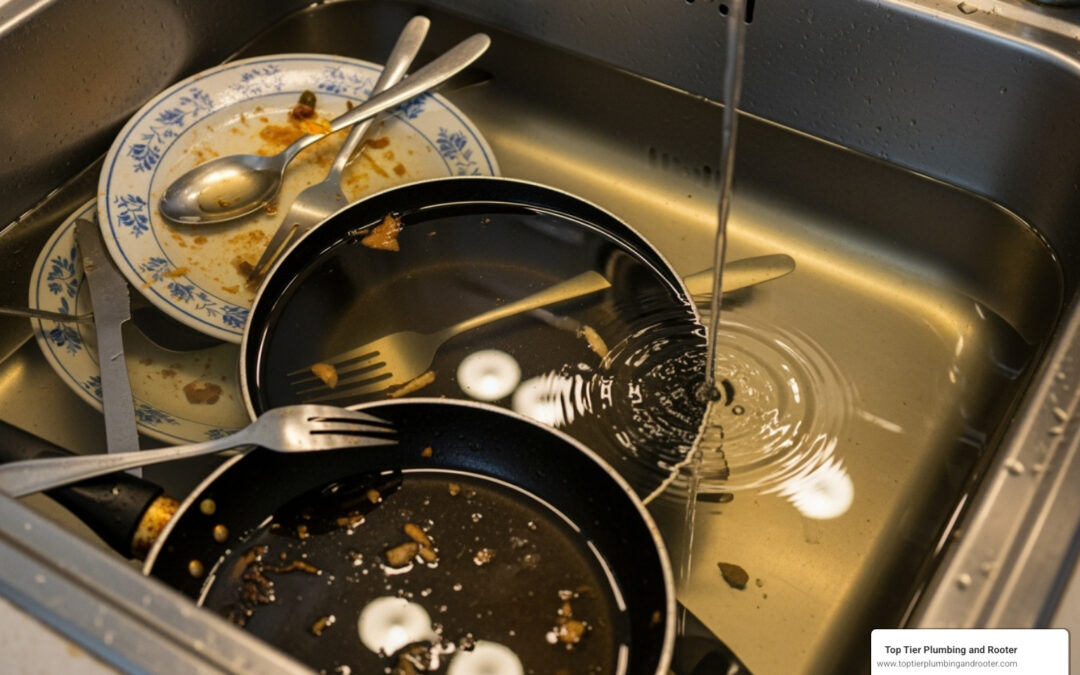 Blocked kitchen sink